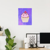 Poster Cupcake sucré avec framboise sur le dessus (Bureau à domicile)