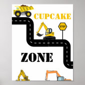 Poster Cupcake Zone de construction Camion de vidage (Devant)