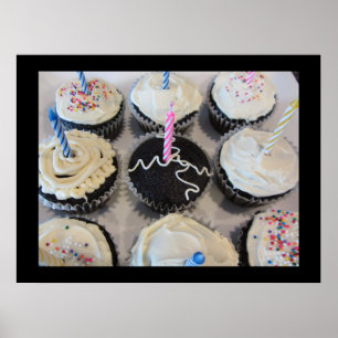 Poster Cupcakes avec bougies