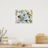 Poster cupcakes avec glaçage aux fleurs (Cuisine)