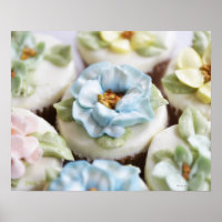 Cupcakes avec glaçage aux fleurs