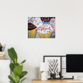 Poster "Cupcakes Avec Sauces" (Bureau à domicile)