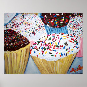 Poster "Cupcakes Avec Sauces"