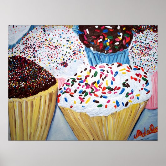 Poster "Cupcakes Avec Sauces" (Devant)