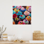 Poster Cupcakes colorés doux version 2 (Cuisine)