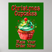 Poster Cupcakes de Noël entièrement modifiables pour la b (Devant)