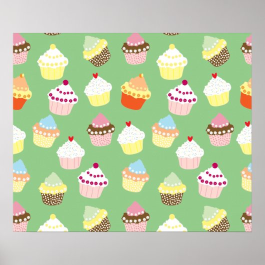 Poster Cupcakes Delicious Decorated Birthday (Devant)