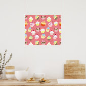 Poster Cupcakes Delicious Decorated Birthday (Cuisine)