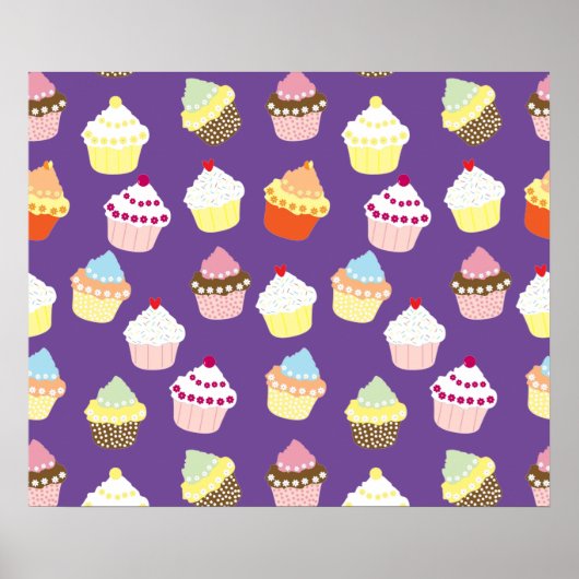 Poster Cupcakes Delicious Decorated Birthday (Devant)