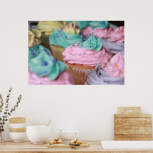 Poster Cupcakes en Pastel (Cuisine)