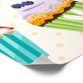Poster Cupcakes Happy Birthday Ajouter Votre Nom Goodies  (Coin)