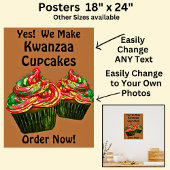 Poster Cupcakes Kwanzaa entièrement modifiables