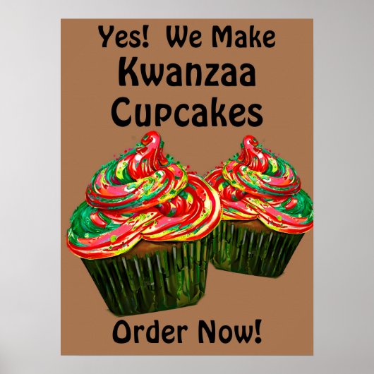 Poster Cupcakes Kwanzaa entièrement modifiables (Devant)