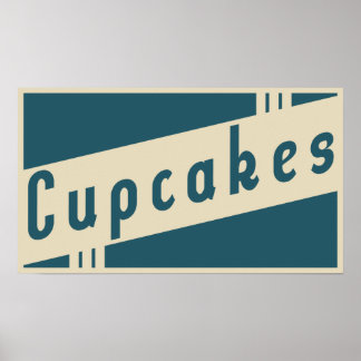 Poster cupcakes rétro