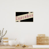 Poster cupcakes rétro (Cuisine)