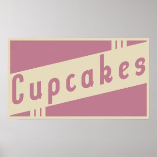 Poster cupcakes rétro