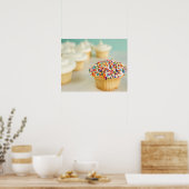 Poster Cupcakes, se concentrer sur un devant avec (Cuisine)