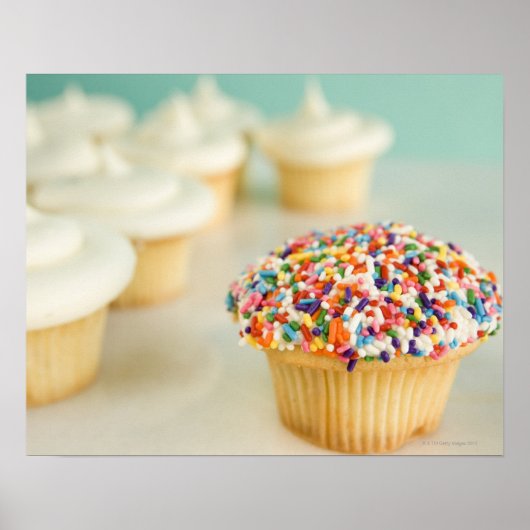 Poster Cupcakes, se concentrer sur un devant avec (Devant)