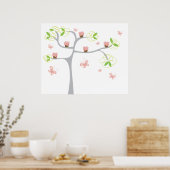 Poster Cupcakes Whimsical Tree Butterflies Sweet Birthday (Cuisine)