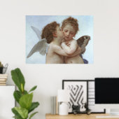 Poster Cupid and Psyche as children - William Bouguereau (Bureau à domicile)