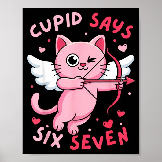 Poster Cupid dit 67 Six Seven Meme Chat Mignon Saint-Vale (Devant)
