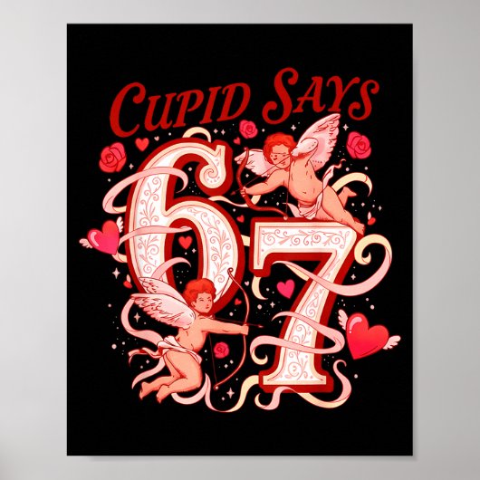 Poster Cupid dit Six Sept 67 Drôle Saint-Valentin Hommes (Devant)