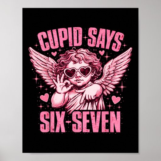 Poster Cupid dit Six Sept Drôle Saint Valentin Ange Esthé (Devant)
