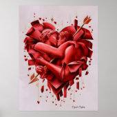 Poster Cupid’s Capture - Modern Romantic Abstract Art (Devant)