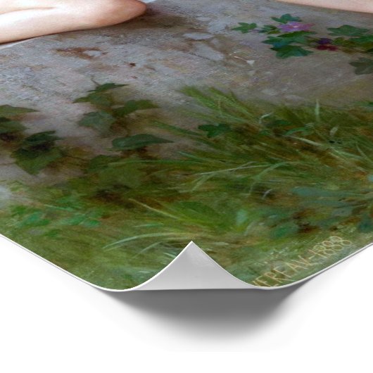 Poster Cupidé avec un papillon, Bouguereau (Coin)