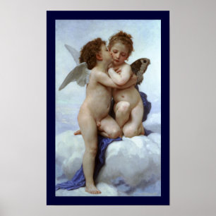 Poster Cupidon et Psyché comme Enfants / Premier baiser d