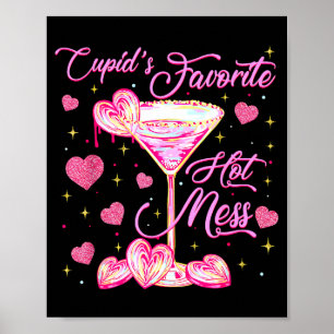 Poster Cupids Hot Mess Coquette Saint-Valentin Martini Sa