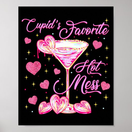 Poster Cupids Hot Mess Coquette Saint-Valentin Martini Sa (Devant)