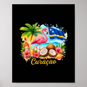 Poster Curacao Îles Caraïbes Voyage Filles Voyage Vacance