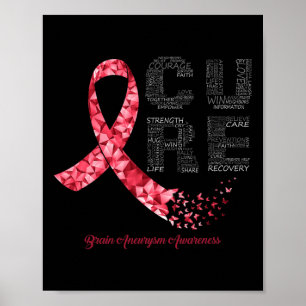 Poster CURE Burgundy Ribbon Sensibilisation à l'neurymie
