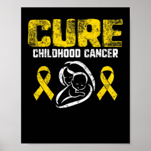 Poster Cure Enfance Cancer Gold Ribbon Support Maman prix
