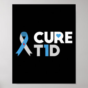 Poster Cure T1d Sensibilisation au diabète Type 1 Pancrea