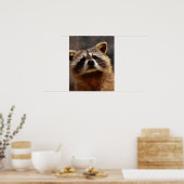 Poster Curieux Raccoon (Cuisine)