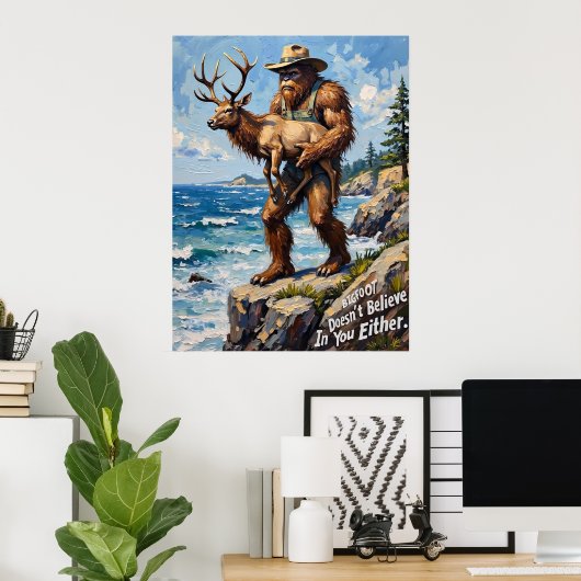 Poster Curiosité côtière : Bigfoot et Elk (Bureau à domicile)