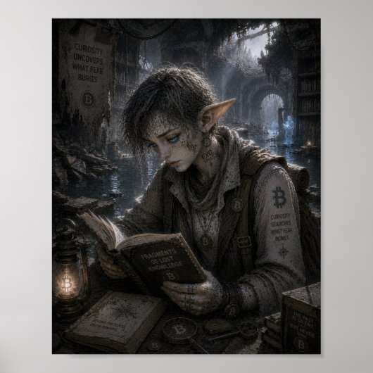 Poster Curiosité / Explorateur / Bibliothèque souterraine (Devant)