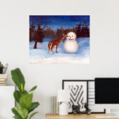 Poster Curiosity Deer et Snowman (Bureau à domicile)