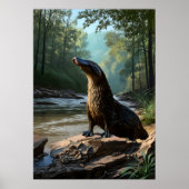 Poster Curious Platypus par la Riverbank (Devant)