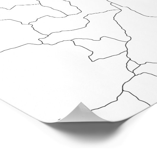 Poster Curitiba, Brésil (noir sur blanc) (Coin)