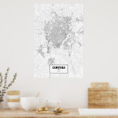 Poster Curitiba, Brésil (noir sur blanc) (Cuisine)