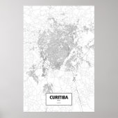 Poster Curitiba, Brésil (noir sur blanc) (Devant)