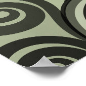 Poster Curles Abstraites Gris-Vert (Coin)