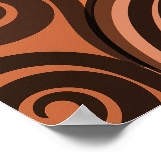 Poster Curls Sandy-Orange Terrestre Abstrait Fern Frond (Coin)