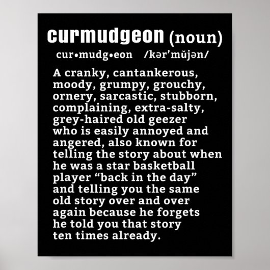 Poster Curmudgeon (bysketbyll Version) Fun Senior Citizen (Devant)