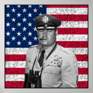 Poster Curtis Lemay et le drapeau américain