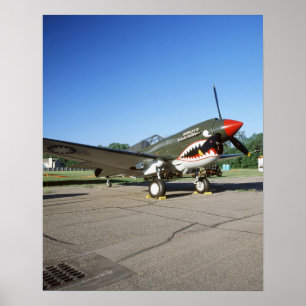 Poster Curtiss P-40 Warhawk, au salon de l'aéronautique