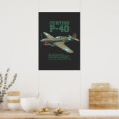 Poster Curtiss P-40 Warhawk | Plan 2ÈME GUERRE MONDIALE (Cuisine)